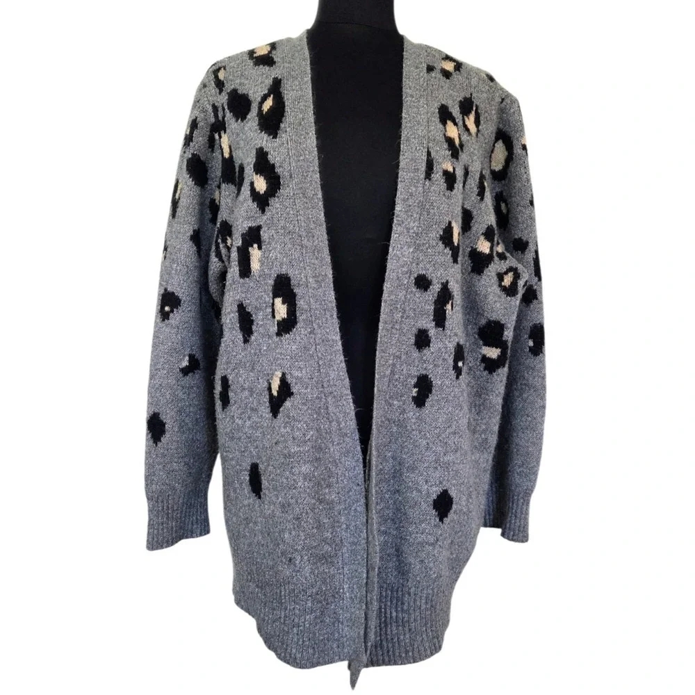 Maurice's Animal Leopard Print Sweater Open Front Cardigan Plus Size 2X‎ - XXL